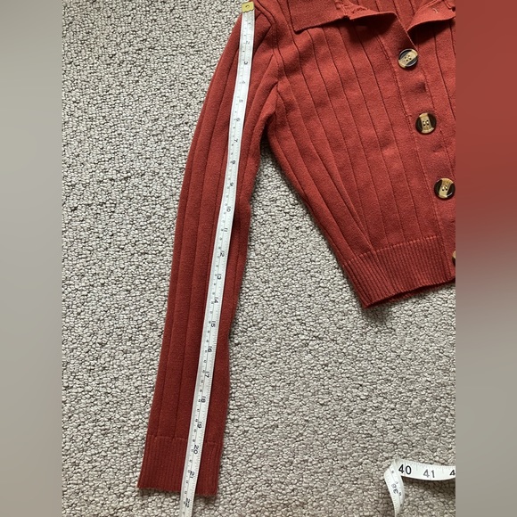 Emory Park Terracota Cropped Sweater with Buttons - XS - Picture 6 of 8